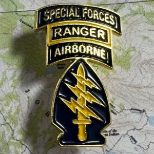 Special Forces COLOR SSI, SF Tab, Ranger Tab Pin “Triple Canopy”