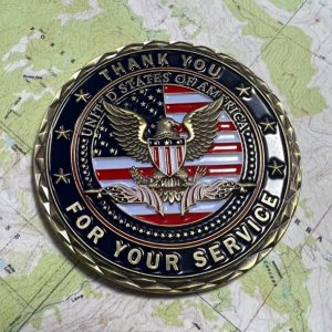 Thank You for your service Challenge Coin- 3D Gold 2.5"