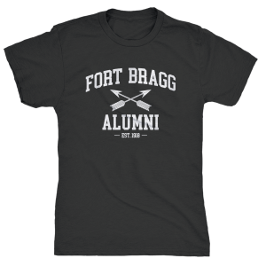 Fort Bragg Alumni w/SF Crossed Arrows T-Shirt, Black or Military Green