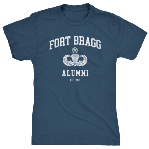 Fort Bragg Alumni w/Jumpmaster T-Shirt, Royal Blue